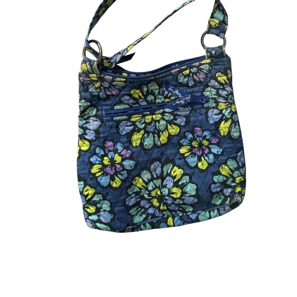 Vera Bradley Floral Crossbody Bag‎ Blue Yellow Pink Green Quilted